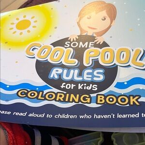 Cool Pool Rules Coloring Book for Kids - Blue. NWOT.  10 quality pages. Quiz to.